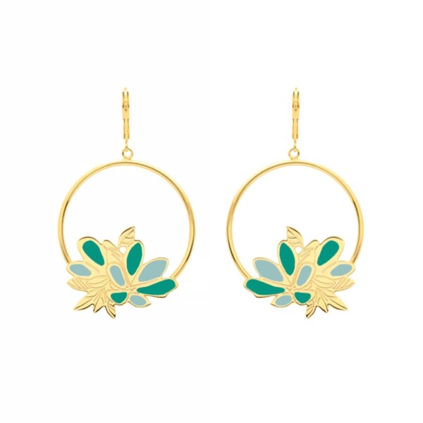 Boucles d'oreilles nympheas lagon