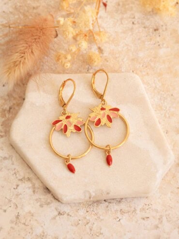 Petites Boucles Nymphéas Terracotta