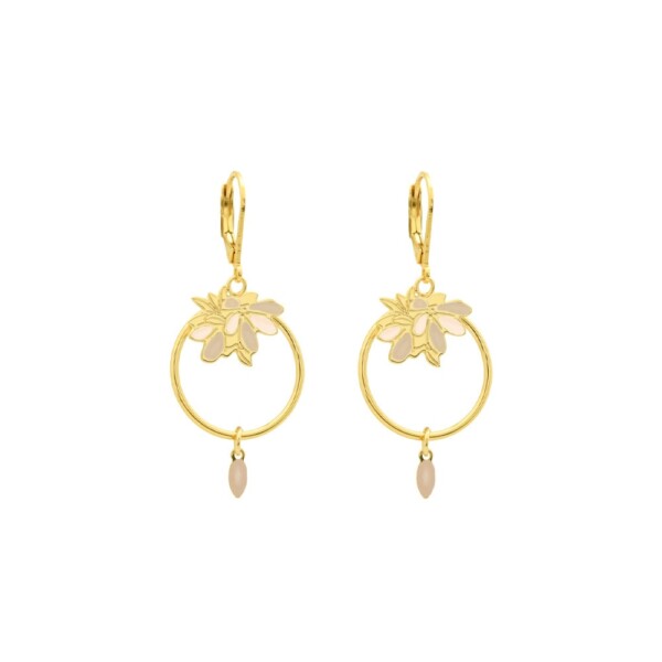 Petites boucles Nymphéas ivoire