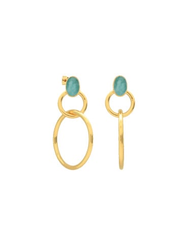 Boucles pendantes stellais amazonite