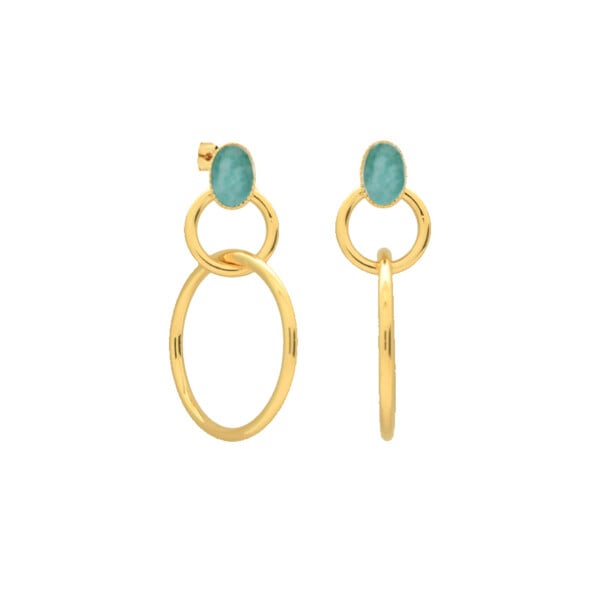 Boucles pendantes stellais amazonite