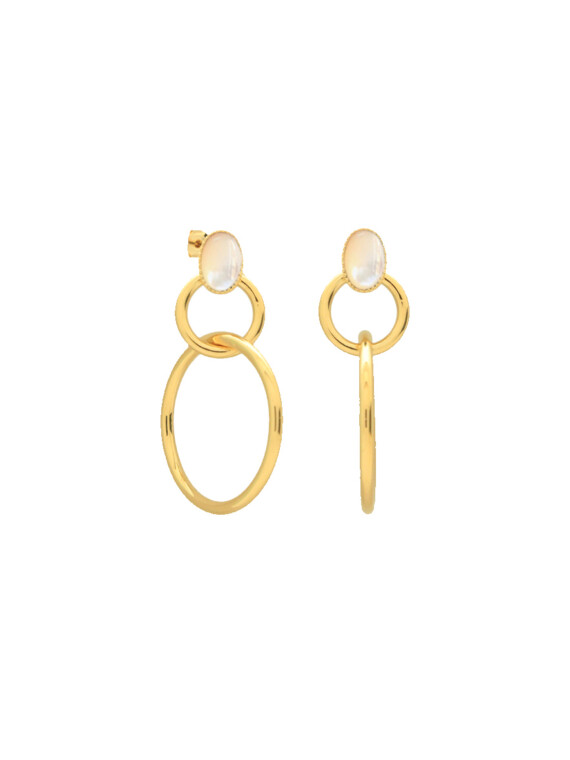 Boucles pendantes stellais nacre