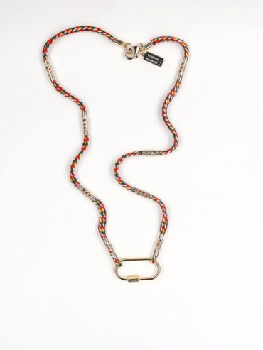 Collier lively mousqueton et cordon