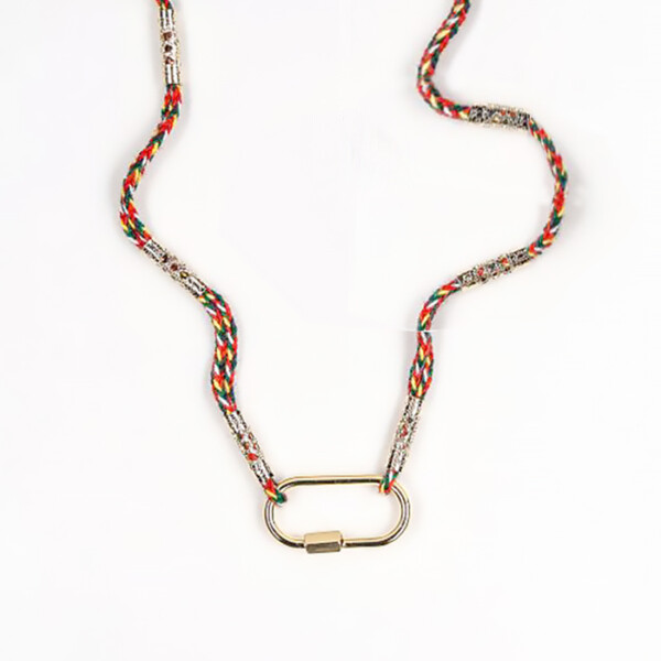 Collier lively mousqueton et cordon