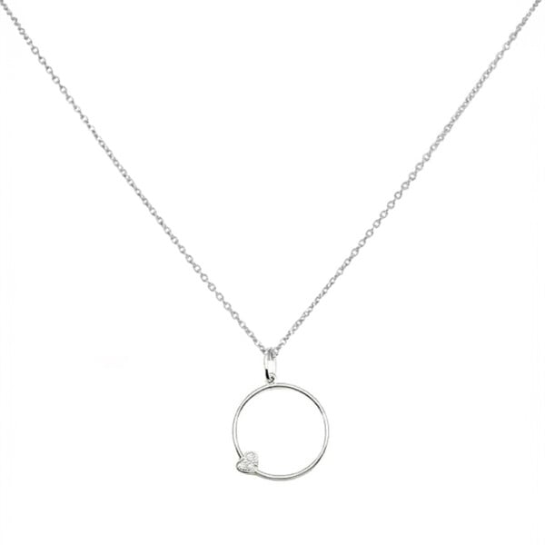 Collier sequoia - bijou en argent pendentif cercle et coeur