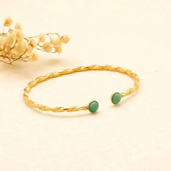 Jonc pique torsade angela amazonite