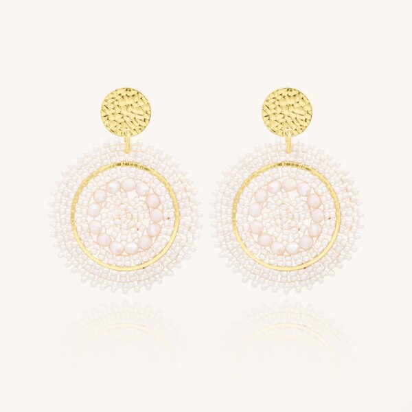 boucles d'oreilles pendantes mini Espagnola Blanc sable