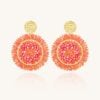 boucles d'oreilles pendantes mini Espagnola corail