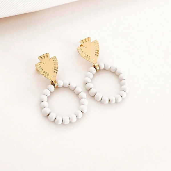 Boucles maya folk blanc gres