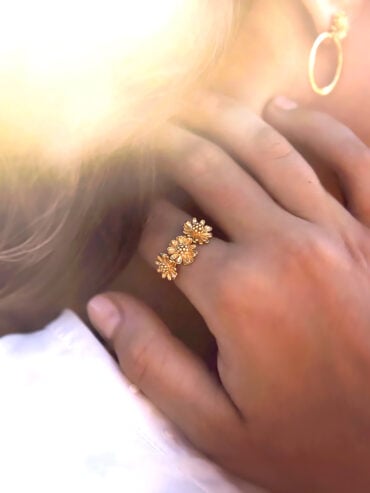 Bijoux fantaisie de créateurs 55 Bague marguerite triple femme soleil