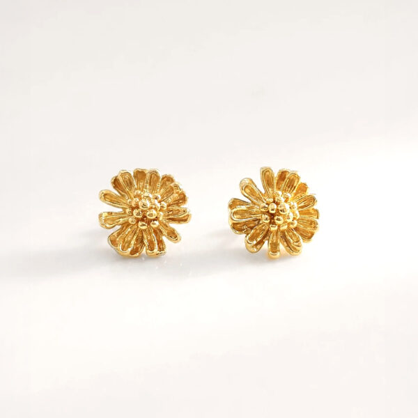 Boucles d'oreilles fleurs dorées marguerite Small