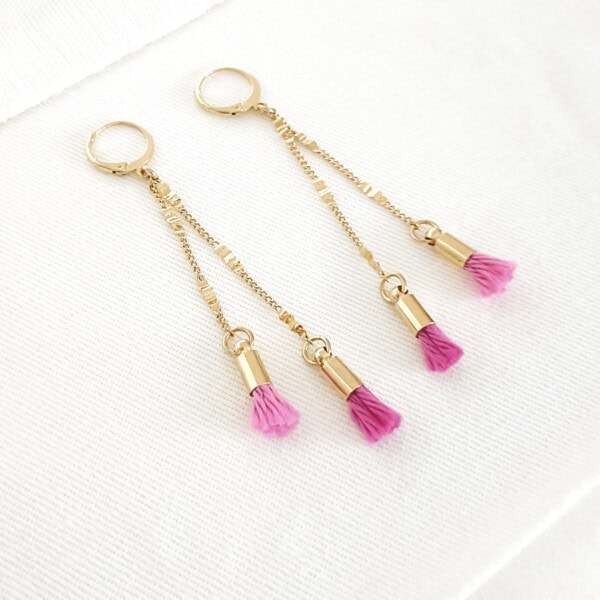 Boucles d'oreilles penelope duo rose