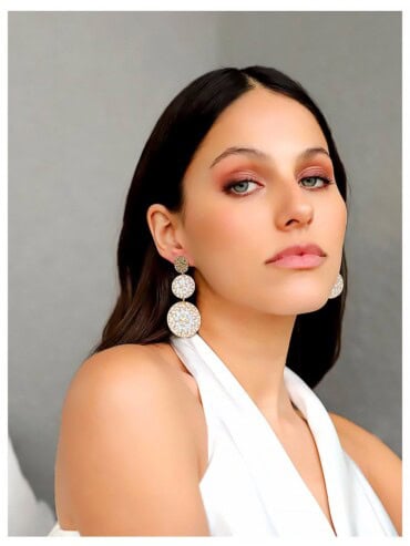 Boucles d'oreilles Santiago Blanc et doré