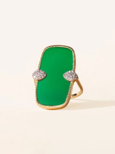 Bague sangha onyx vert