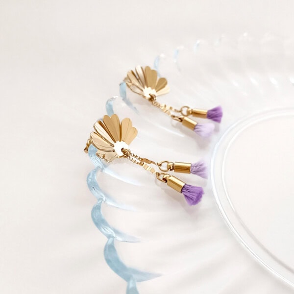boucles d'oreilles tropico lilas - bijoux fanatisie fleurs printemps été
