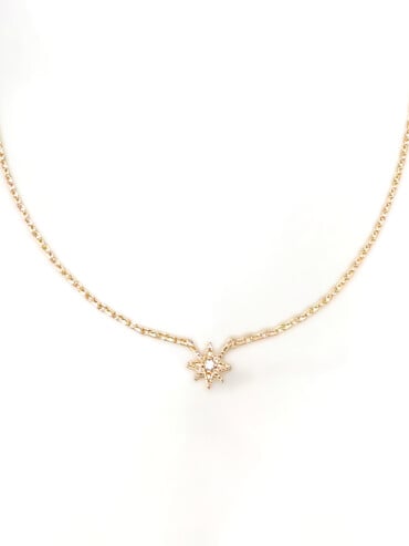 Collier étoile islande plaque or