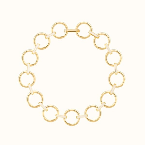 Collier eyelet blanc sable anneaux