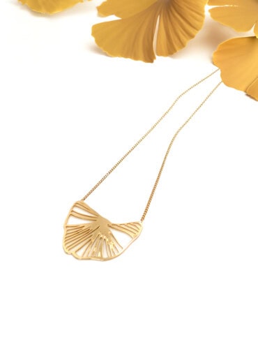 Collier ginkgo ajouré