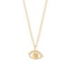 Collier oeil ajna amulette plaque or