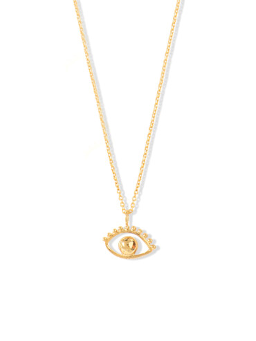 Collier oeil ajna amulette plaque or