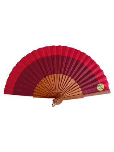 Eventail bordeaux : Brun rouge - bois de poirier - made in europe