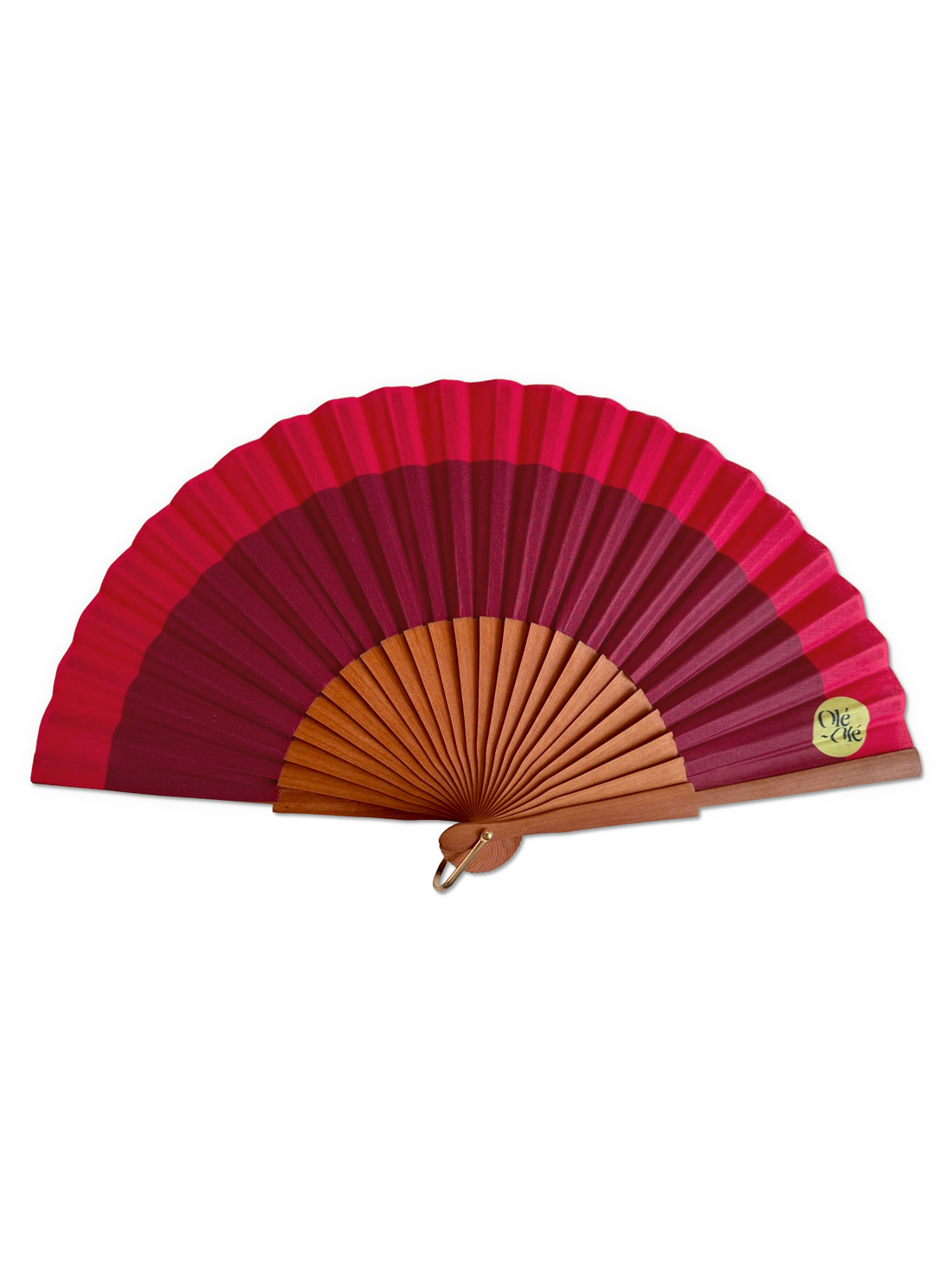 Eventail Carmen Bordeaux 1 Eventail bordeaux : Brun rouge - bois de poirier - made in europe