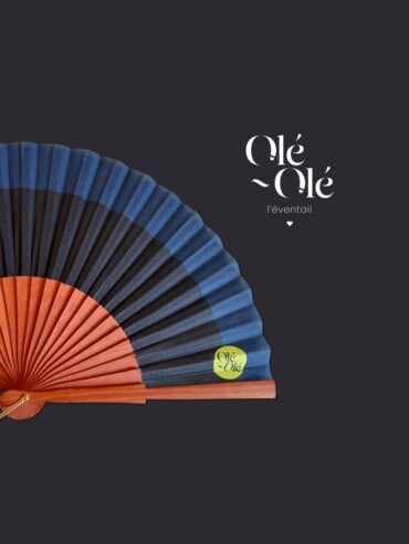 Eventail Venise Bleu