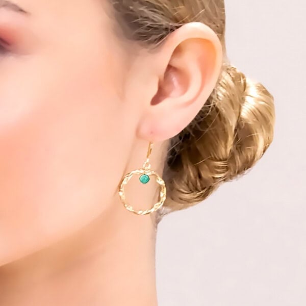 Grandes dormeuses torsadées angela amazonite femme