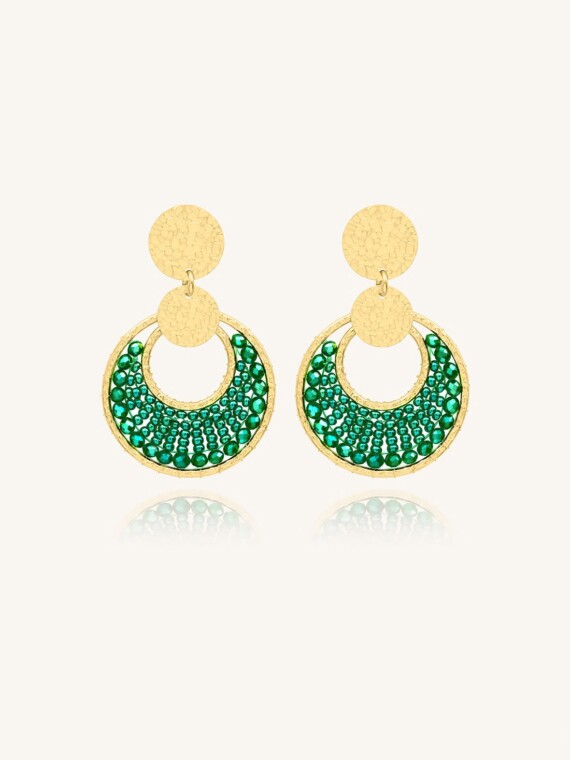 Boucles mini luna vert emeraude