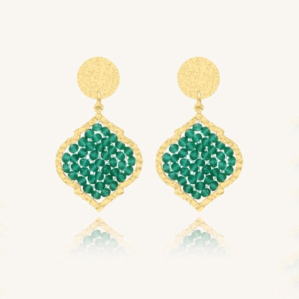 Boucles d'oreilles mini diamante vert emeraude