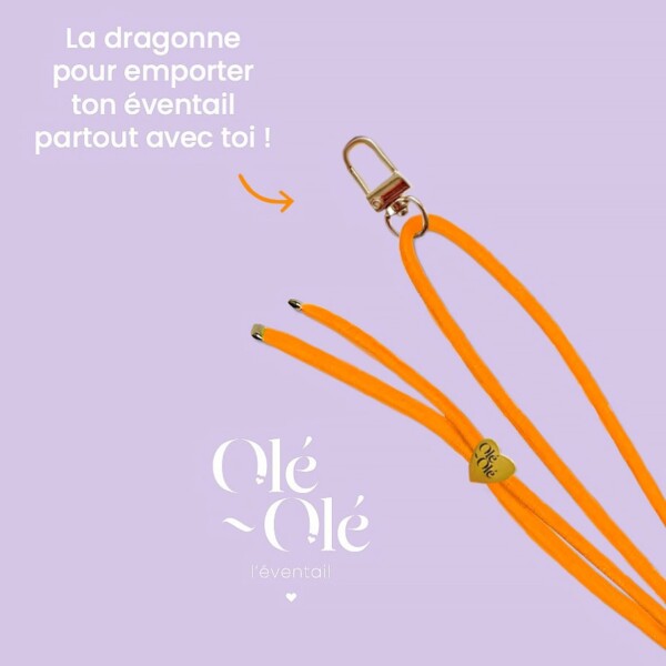 dragonne eventail orange