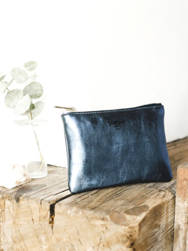 Porte-monnaie dada bleu saphir irisé