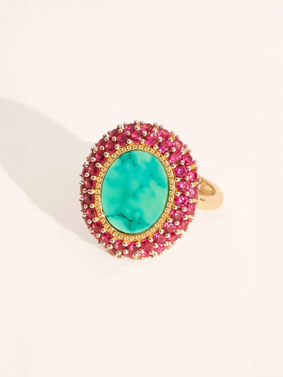 Bague mirage vue 1 turquoise presentation