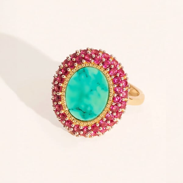 Bague mirage vue 1 turquoise presentation