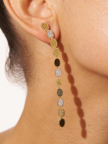 Boucles d'oreilles Sinaï obsidienne dorée