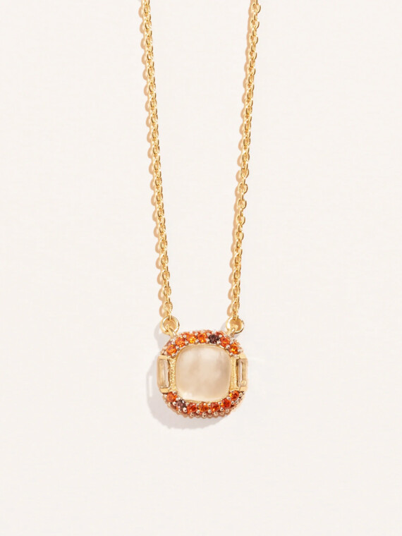 Collier idylle nacre et zircons