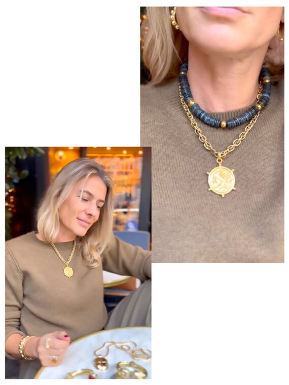 Collier médaille inspiration étrusque