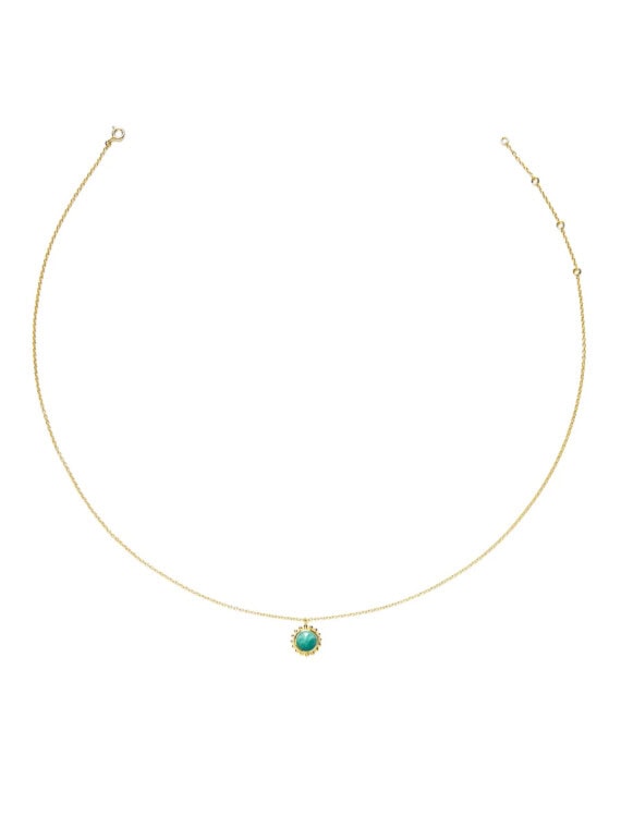 Collier plein soleil amazonite vermeil doré or fin 24 carats