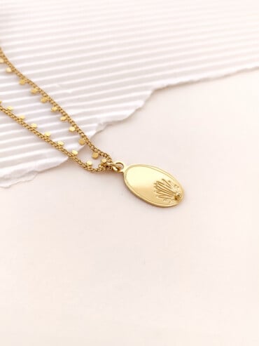 Collier Suzette médaille fleur