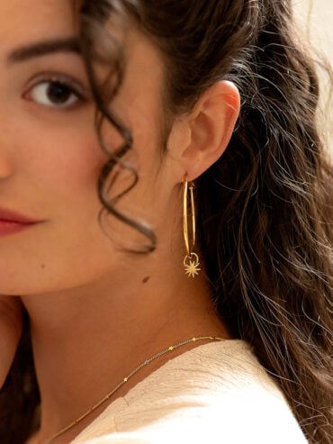 Grandes boucles créoles étoiles SALLY femme zoom