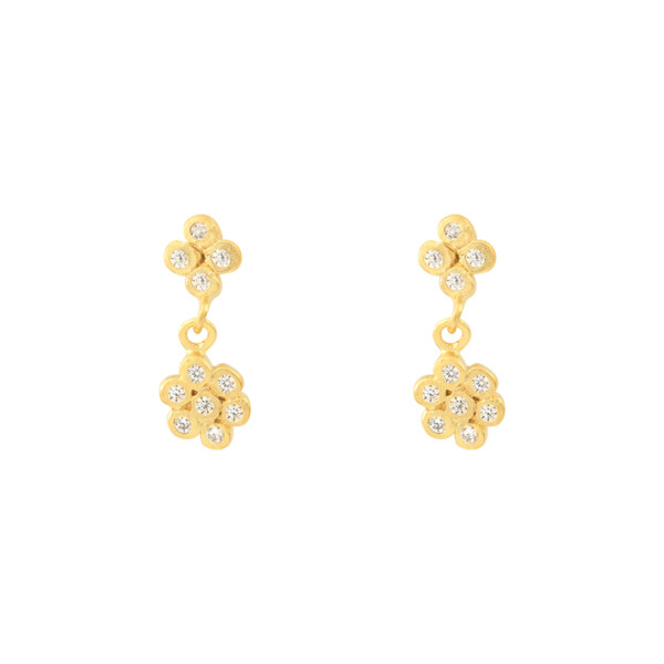 Boucles fleurs pendantes simona zircons