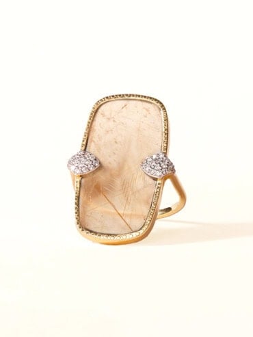 Bague Sangha Quartz rutile dore