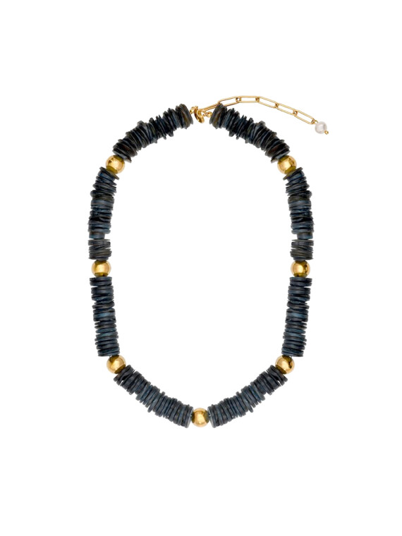 Collier rondelle nacre grise daphné