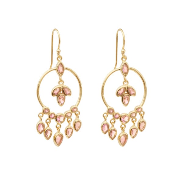 Boucles anthea quartz rose fleurs
