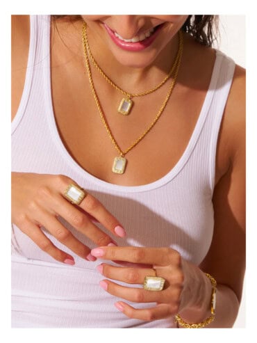 Bague Karma nacre femme et collier karma