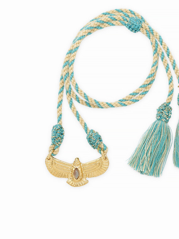 Collier aigle cordon labradorite zoom