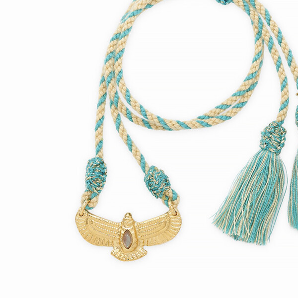 Collier aigle cordon labradorite zoom