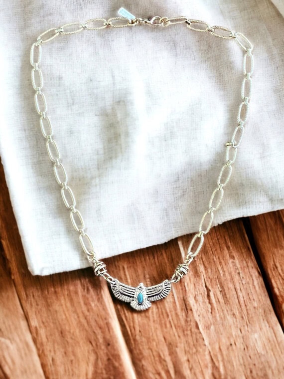 Collier aquila argent jaspe africaine