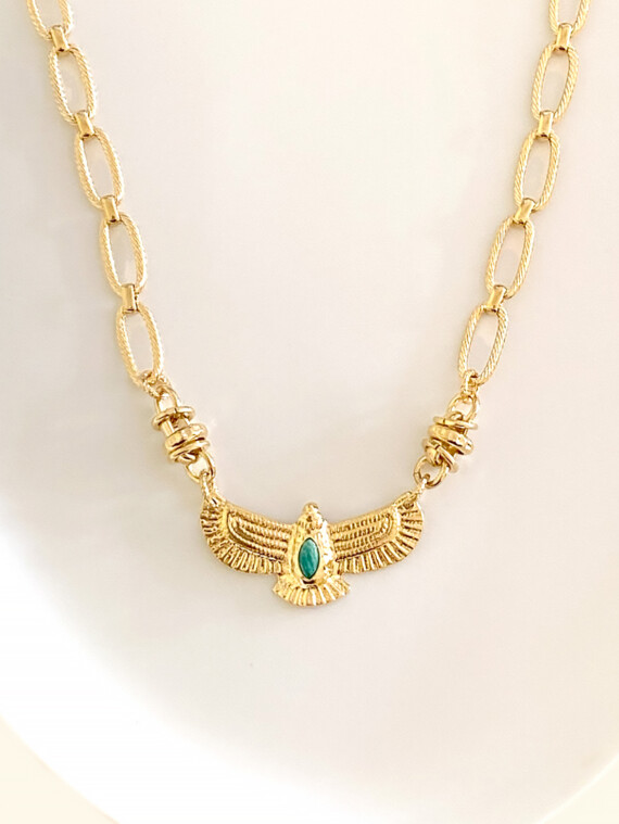 Collier aigle doré amazonite