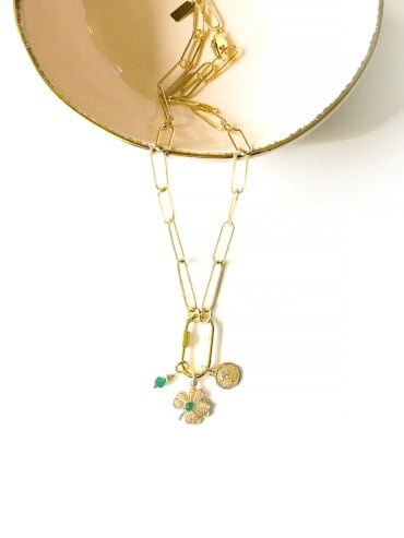 Collier maillons trefle charms